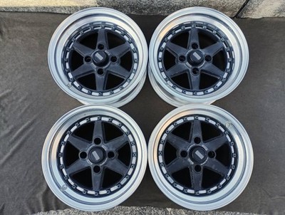 JDM March Mag Sports 15x6.5J/7J 4-hole PCD114.3 4-Wheel Set Deep Rim Old Car (No Tires)
