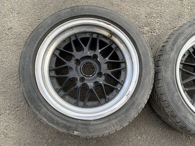 JDM Rare DoriDori Mesh 15 PCD114.3 4H 7J AE86 2-Wheel Set (No Tires) - 画像 (2)