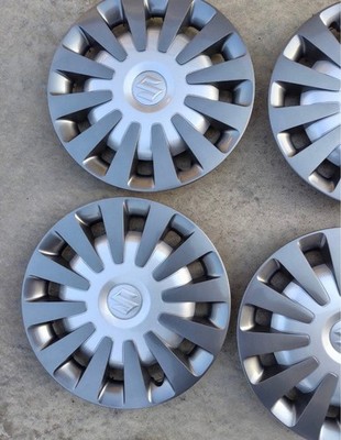 JDM Tin Wagon R Smile genuine wheel caps 4 pieces Gunmetallic x Silver No Tires - Image 3