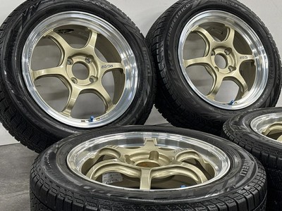 JDM Used YOKOHAMA wheel set 4-piece set 15x6.0J +45 PCD 100 185/60 (No Tires) - 画像 (3)