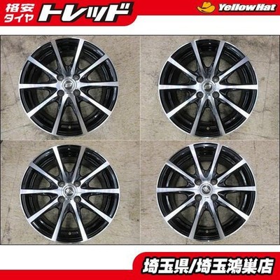 JDM 16x6.5J +50 4-hole S STRANGER black polished aluminum wheel 4-Wheel Set P (No Tires)