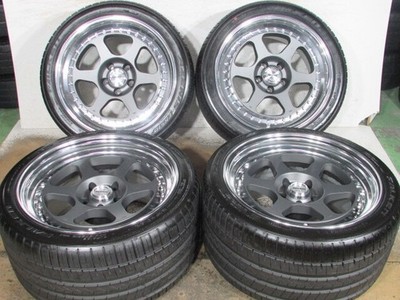 JDM WORK Meister L1 4Wheels no tires 18x9.5+21 R 10.5+8 R 5x114.3 Silver FR BBKF