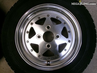 JDM Rare T-SPEED 12-inch wheels 5J+25 4-hole PCD101.6 2-piece with 155 No Tires - Image 5