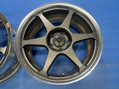 JDM Rare Buddy Club P1 Racing II 1717X8JJ +35 PCD 114.3/5H Used 2-Wheel Set (No Tires) - 画像 (3)