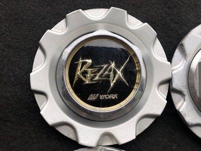 JDM WORK REZAX Used Wheel Center Caps 4 Individual Set No Tires - Image 2