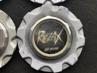 JDM WORK REZAX Used Wheel Center Caps 4 Individual Set No Tires - Image 4
