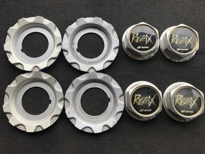 JDM WORK REZAX Used Wheel Center Caps 4 Individual Set No Tires - Image 6