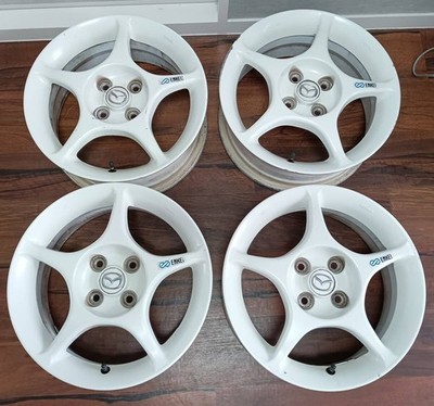 JDM NB Roadster NRA Genuine ENKEI 15-inch Aluminum Wheels 6JJ +40 PCD1 No Tires