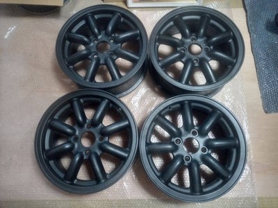 JDM Black Racing PCD100 4-hole 6.0J Eight-spoke wheels for Kei cars sm No Tires