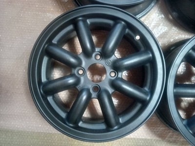 JDM Black Racing PCD100 4-hole 6.0J Eight-spoke wheels for Kei cars sm No Tires - Image 2