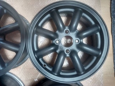 JDM Black Racing PCD100 4-hole 6.0J Eight-spoke wheels for Kei cars sm No Tires - Image 4
