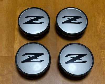 JDM Silver wheel center caps set of 4 for Nissan Fairlady Z RZ34. No Tires - Image 2