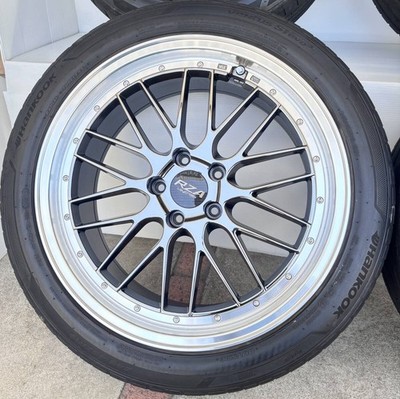 JDM RZA black mesh chrome wheels for Alphard Vellfire Elgrand Crown Sk No Tires - Image 4