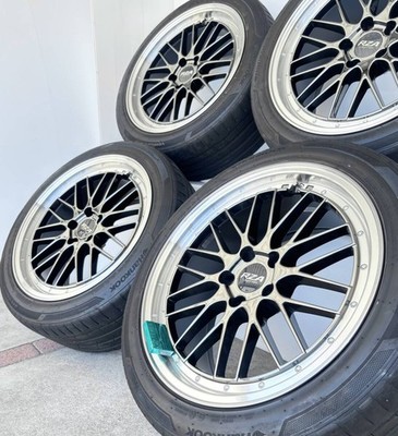 JDM RZA black mesh chrome wheels for Alphard Vellfire Elgrand Crown Sk No Tires - Image 8