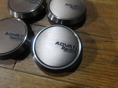 JDM ADVAN Racing Center Cap 4 Individual Bronze? Brown? 68.9mm outer d No Tires - Image 2