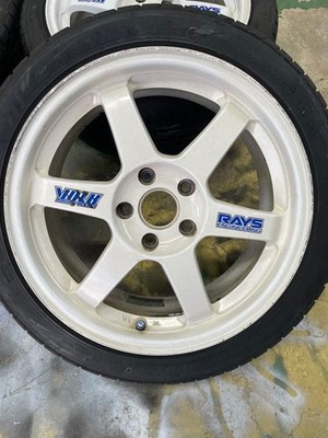JDM Rays TE37 17x7.5J Offset 40 PCD114.3 5-hole (No Tires) - 画像 (3)