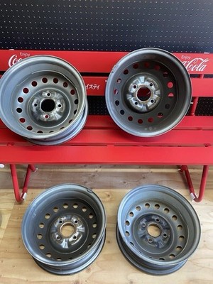 JDM Mitsuoka Galue I genuine chrome wheel caps and steel wheel set 4-h No Tires - Image 3