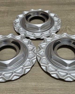 JDM Rare Silver BBS RG Rock-type Center Caps Set of 3 for 14-15 inch w No Tires - Image 2