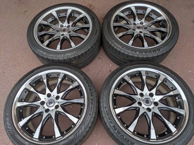 JDM Beautiful WORK Black Polished Fin Celsior Crown Aristo Cima Fuga S No Tires