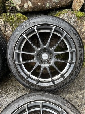 JDM 5zigen Pro Racer 5-hole PCD 114.3/8J/+45 9J/+47 with tires 255/40Z No Tires - Image 4