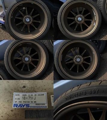 JDM 5-hole PCD100 RAYS VOLK RACING CE28NF Bronze 18-inch 7.5J Inset 50 No Tires - Image 10