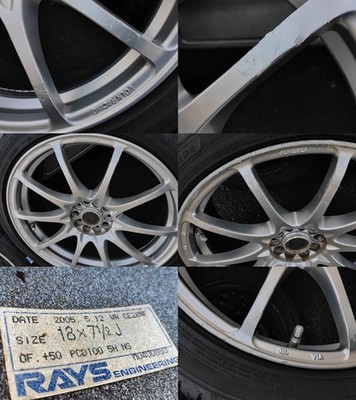JDM 5-hole PCD100 Legacy RAYS VOLK RACING CE28NF 18-inch 7.5J inset 50 No Tires - Image 9