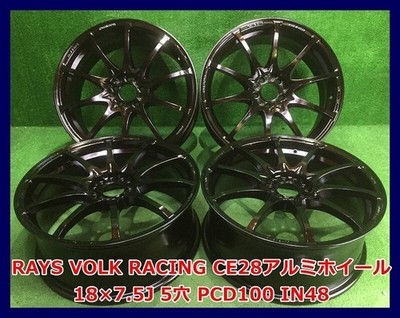 JDM 18RAYS Volk Racing CE28 Aftermarket Used Aluminum Wheels 4-Book 5- No Tires
