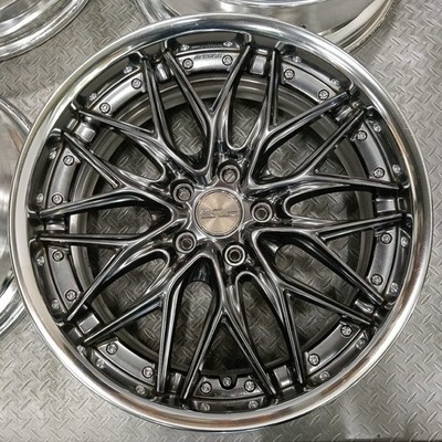 JDM Rare Model WORK Schwert Quell 198J+45 PCD114.3-5 holes 30 Alphard No Tires - Image 5