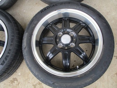 JDM Rare black cup deep rims 15-inch 4-lug 100mm 5j 45mm 165/55R15 for No Tires - Image 2