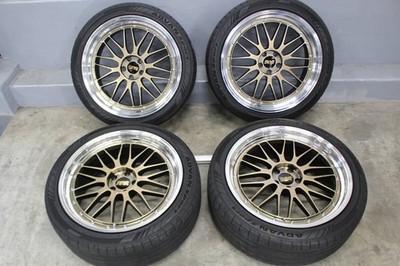 JDM BBS LM409 LM410 4Wheels no tires 20x9+22 10+40 5x112 PFS Gold