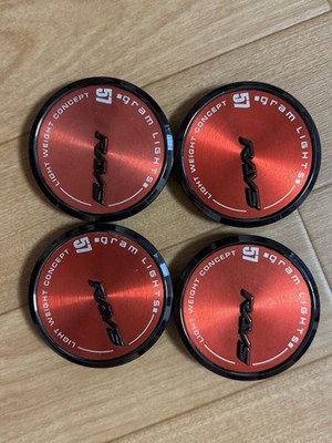 JDM RAYS gram LIGHTS 57 Center Cap Red 4 Individual Set No Tires
