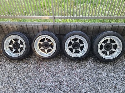 JDM Longchamp XR-7 4-wheel set no tire 14x6.5+8 4x114.3 offset measure No Tires