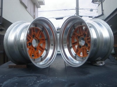 JDM 2Book 4-hole PCD 114.3mm 15x9.0JJ off-13 B-type Showa era old car No Tires