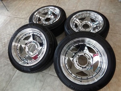 JDM M brand new pristine iron chin chrome stretched tires deep rim 17 No Tires