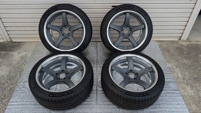 JDM WORK EMOTION T5R 2P 4wheels No Tires 18x8.5+12 A 5x112 Hub57.1