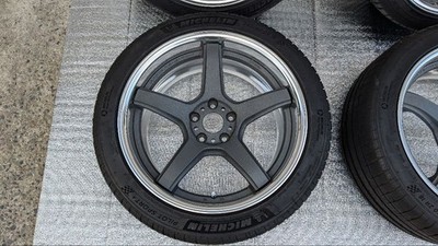 JDM WORK EMOTION T5R 2P 4wheels No Tires 18x8.5+12 A 5x112 Hub57.1 - Image 3