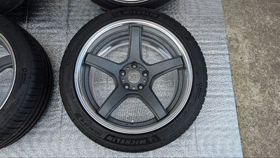 JDM WORK EMOTION T5R 2P 4wheels No Tires 18x8.5+12 A 5x112 Hub57.1 - Image 5