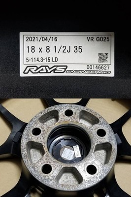 JDM Limited Color 188.5J +35 PCD114.3 RAYS G025 LD WRX STI VAB GVB GRB No Tires - Image 9