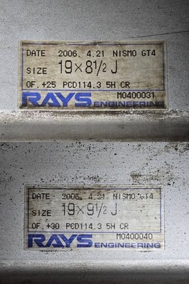 JDM 198.5J +25 & 9.5J +30 PCD114.3 RAYS NISMO LM GT4 CR forging NISMO No Tires - Image 9