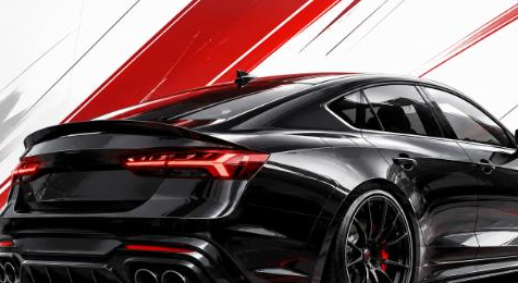Illustrated Audi A7/S7 sport hatchback-sedan, JP-Time.Club house-style artwork