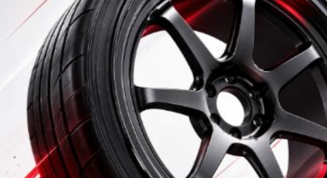 Illustrated minimalist 7-spoke racing wheel, Enkei RPF1 style, JP-Time.Club house-style artwork