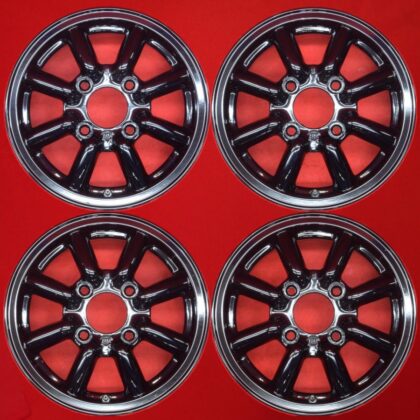 JDM Out of print rare black racing used wheel 4-Wheel Set 4.5J 13 inch PCD11 (No Tires)