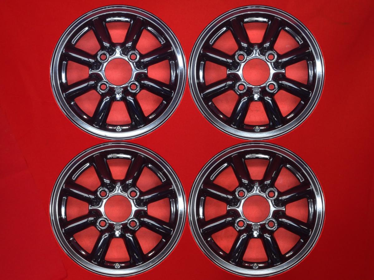 JDM Out of print rare black racing used wheel 4-Wheel Set 4.5J 13 inch PCD11 (No Tires)
