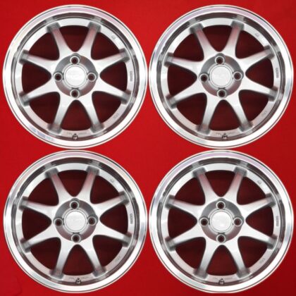 JDM TRIM used wheels 4-Wheel Set 6.5J 15PCD100 4 holes +32 hub 59 Levin True (No Tires)