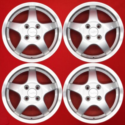 JDM Out of print LorBer Used wheels 4-Wheel Set 5J 14PCD100 4 holes +35 hub (No Tires)