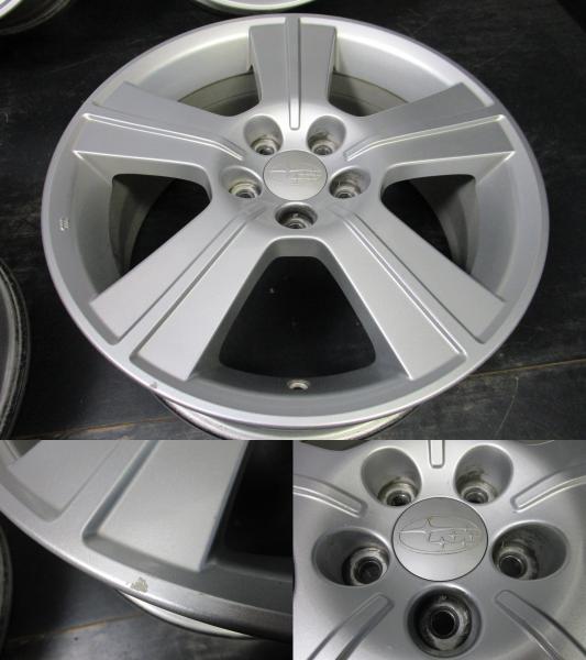 JDM Legacy Exiga subaru SG Forester genuine 6.5J-16+48 100 silver Yoko (No Tires) - 画像 (6)