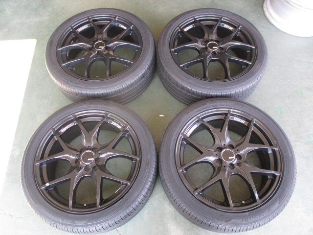 JDM Tanabe SSR GTV03 18x7.5J+48 100/5H matblack Yokohama Advandesi bell (No Tires)