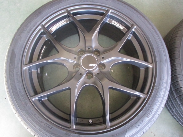JDM Tanabe SSR GTV03 18x7.5J+48 100/5H matblack Yokohama Advandesi bell (No Tires) - 画像 (5)