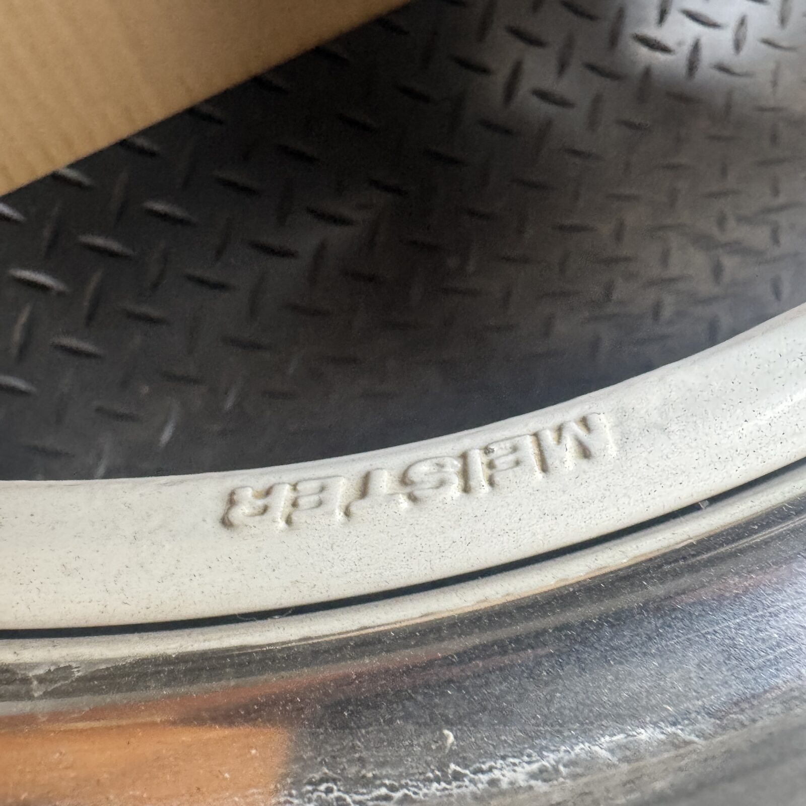 MEISTER cast into the outer rim face of a WORK Meister S1R