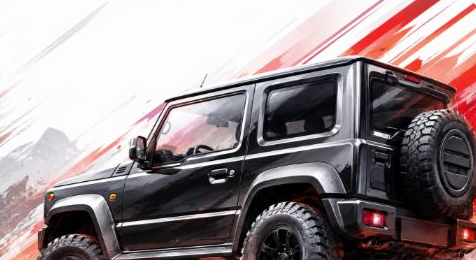Illustrated Suzuki Jimny off-road SUV, JP-Time.Club house-style artwork